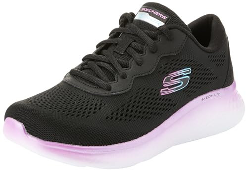 Skechers Skech-Lite Pro Stunning Steps para Mujer, Malla Negra y Ribete Morado, 37.5 EU