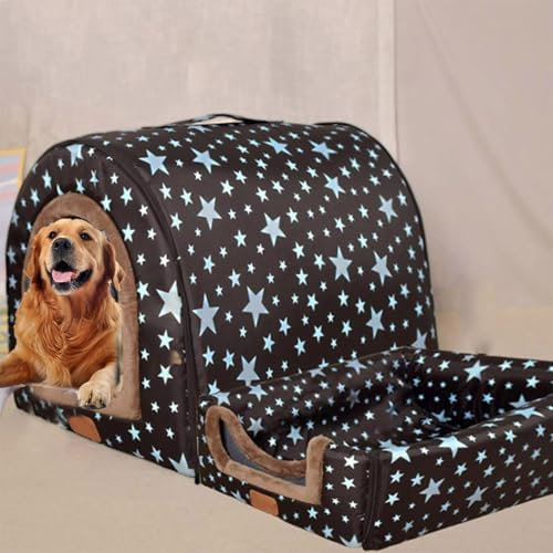 Rr tianshi Extra großes 2-in-1 Jumbo-Hundehütte, XL, Hundebett, Zelt, Angstlinderung, beruhigend, XXL Hundehütte, Katzenhöhle, Iglu, Winter, warmes Haustiernest (M-45 x 38 x 36 cm, C)