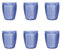Excelsa Diamond - Juego de 6 vasos azules, plástico irrompible, capacidad 400 ml, reutilizable