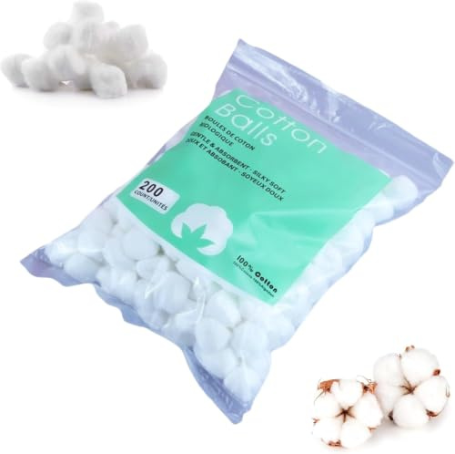 Batuffoli rotondi morbidi di cotone idrofilo, cotone cosmetico, 200 pezzi | Batuffoli di cotone idrofilo molto assorbenti, cotone puro adatti per rimozione trucco e cura quotidiana del viso