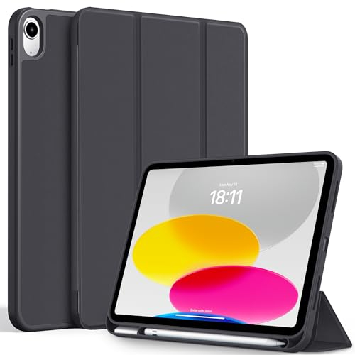 CACOE Coque Compatible avec iPad A16 11ème 2025 11 Pouces/ipad 10ème Génération 10,9 Pouces 2022 Étui, Housse de Protection Ultra Fin Housse en TPU pour iPad 11e 2025 / 10e 2022, Gris Foncé