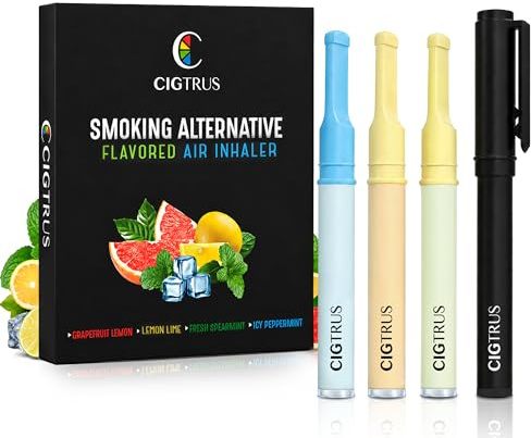 Cigtrus Quit Smoking Aid – Natural Smokeless Inhaler – Non-Electric, Nicotine-Free & Travel-Safe – Replace The Vape – 4-Flavor Variety Pack