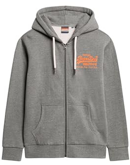 Superdry Herren Neon Vintage Kapuzenjacke mit Logo-Grafik Sturmgrau Erika L