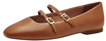 Tamaris Donna ballerina con cinturino pelle piatta marrone 39 EU