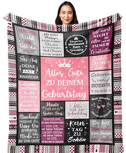 Yesbird Geburtstagsgeschenk für Frauen, Geburtstagsgeschenk für Mama, Mädchen, Frau, Freundin, Schwester, Freundin, Kollegin, Lustige Geschenk Geburtstag, Happy Birthday Deko Decke 200x150CM