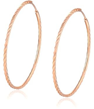 XUPING Boucles D'Oreilles Creoles Or Rose Femme Grandes CréOles Plaque Or Rose 18k LéGèRes HypoallergéNiques Bijoux Fashion Tendance Cadeau(50mm)
