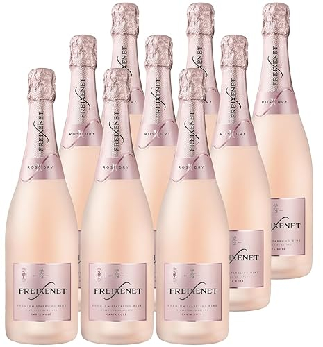 Freixenet Carta Rosé (9 x 0,75 l) Trockener Rosé Sekt, Seco, Spanischer Premium Rose; Aromen von Brombeere und Cassis