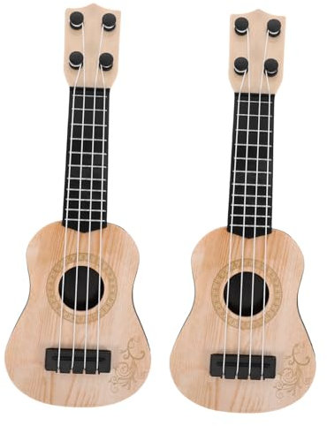 WHAMVOX 2St Mini-Ukulele kinderinstrumente Gitarre für Kinder Kleinkindspielzeug für Jungen Ukulele Musikspielzeug Kinderspielzeug Ukulele Frühpädagogisches Spielzeug Plastik Beige