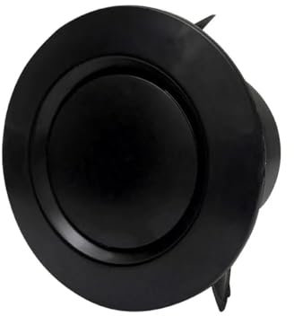 Grille d'aération ronde noire, grille de ventilation réglable en ABS for salle de bain, bureau, salle de bain, conduit d'aération mural, grille d'aération 75 mm/100 mm/125 mm/150 mm/200 mm(Disc type,1