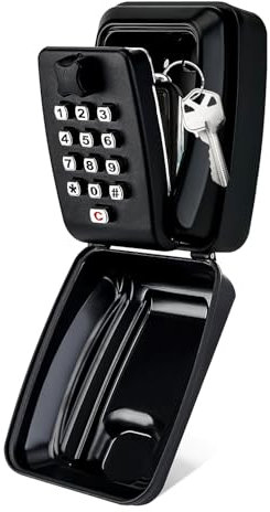 TechVizrs Schlüsseltresor mit Zahlencode, Großer Aussen Schlüsselkasten Wandmontage Schlüsselschloss mit 12 Stellig Schlüsselsafe Wandmontage und Wasserdicht Abdeckung für Haus, Garage, Büro, Schule