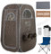 RELAX4LIFE Sauna à Vapeur Portable, Tente Sauna Portable Vapeur 3L, Température 9 Niveaux, Cadre INOX, Chaise Pliable, Trous pour Pieds, Fenêtres Zippées, Porte Enroulable, Sauna Portable, Gris