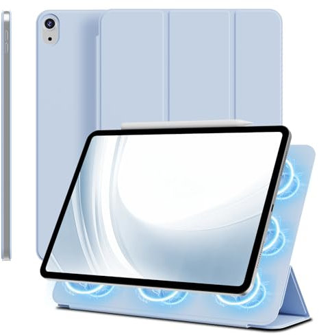 ZOYU Magnetisch Hülle für iPad Air 11 Zoll (2025-M3/2024-M2), iPad Air 5 4 Generation (2022/2020) 10,9 Zoll, Magnetisch Befestigung, Schlank Case, Unterstützt Pencil Pro/USB-C, Hellblau