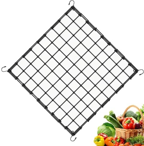 Rankgitter - Spalier für Zimmerpflanzen, Gemüsenetz, Gartenspalier mit Haken, elastisches Spalier für Gurken, langlebiges Gartennetz für Erbsen, Schrauben, Hydrokulturpflanzen