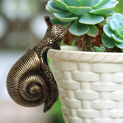 Yarteim Deko Garten Schnecke Figuren,Schnecke Gartendeko Statue,Harz Statue Gartenfigur für Draußen,Harz Handwerk Charakter Bonsai Zubehör,Balkon Wohnzimmer Office Deko