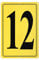 M METERXITY Aluminum Number Sign 12, 11.8 Inch House Numbers and Metal Letters, Parking Spot Letter Signs, Metal Letter Wall Decor for Garden/Door/Mailbox [Yellow Text On Black]