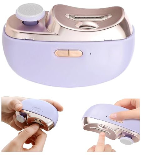 WYFCR 2 in 1 Electric Nail Clippers, 2 Speed Automatic Nail Grinder,Portable Nail clippers for Children Elderly Adults Manicure, Rechargeable Nail Scraps Storage(purple)