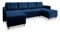 Masseno Ecksofa Milo U mit Schlaffunktion U-Form, Sofa mit Bettkasten, Wohnzimmersofa, Couch, Soffa, Bettsofa, Couchgarnitur- Blau, Kronos 09