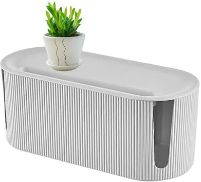 Cable Tidy Box - Large Cables Management Box - Cable Management Box - Wire Organizer Box ABS Dustproof Cables Organised Box - Wire Storage Extension Hider For Hiding Messy Cables Wire Management