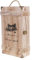 Caisse de transport vintage en bois pour 2 bouteilles de vin rouge