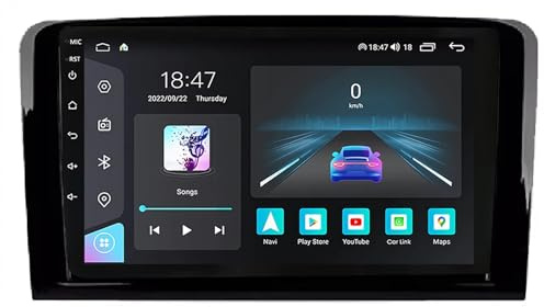2 DIN Android 14 Radio Coche para Mercedes ML W164 GL GL320 X164 GL350 GL450 2005-2012 9 Pulgadas para Coche Estéreo de Coche de con Cámara de Respaldo Controles del Volante GPS(S1 1G+32G)