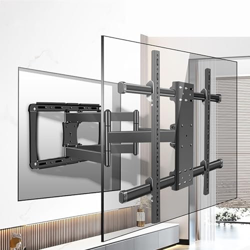 CAFIEDR Support Mural TV - Support Mural TV articulé pour écrans LCD LED Plats incurvés de 55 à 90 Pouces, Support inclinable et Rotatif, résistant jusqu'à 70 kg, Max. 800 x 600 mm