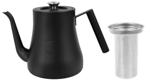 Teekanne mit Siebeinsatz,Teekanne Thermo,Thermoskanne Edelstahl,Teapot mit Hitzebeständiger Griff,für Induktionskochfeld,Gasherd,Alle Früchte,Kräuter und Infusionstee (2L)