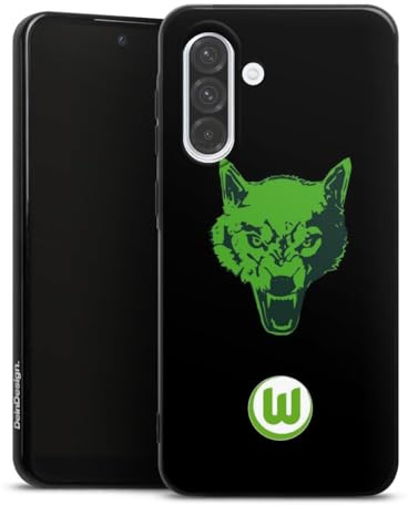 DeinDesign Silikon Hülle kompatibel mit Samsung Galaxy A36 5G Case schwarz Handyhülle Fanartikel VFL Wolfsburg Wolf