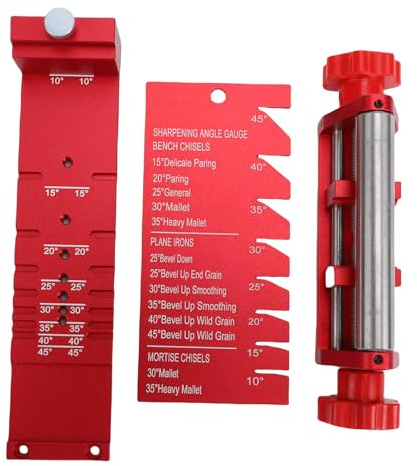 Chisel Sharpening Jig, Professional Aluminum Alloy Honing Guide System with Fixed Angle Fixture for Woodworking and Planes