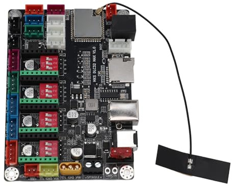 SALALIS CNC-Gravur-Mainboard, Hochleistungs-Erweiterungsplatine für Graviermaschine, 4-Achsen-Controller, DC12–24 V, 10 A, für Effiziente Erstellungsprojekte