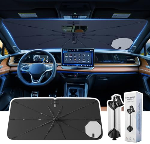 LANGBEAN Parasol Plegable Parabrisas Delantero para VW Tiguan 3 2024-2026 | Para Sol Coche Bloquea Rayos UV & Calor, Respaldado por Ventosa de Silicona, Accesorios Protector Visor Solar [Actualizado]