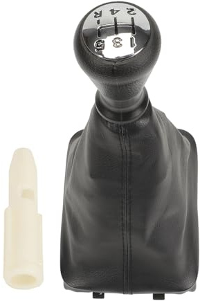 Anlseiod - Pomo de palanca de cambios cromado con fuelle para Peugeot 106, 206, 306, 406, 605, Expert, Partner,C.itroën Berlingo, Jumpy, Spacetourer Chrome Pomo de velocidad con fuelle de piel