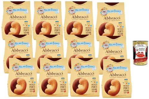 Italian Gourmet Bundle 12 x 700 g Abbracci Kekse mit Kakao und frischer Sahne + Italian Gourmet Polpa, italienische Mürbekekse, ohne Palmöl, Vorteilspack 8,4 kg