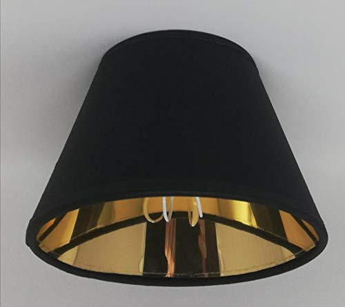 Petit abat-jour noir en tissu avec pince à bougie avec doublure dorée fait à la main lampe murale et plafond abat-jour lustre moderne abat-jour