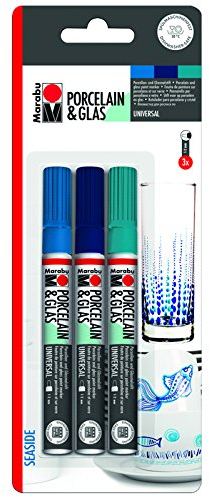 NEU Marabu Porzellan & Glas Stifte Set, SEASIDE