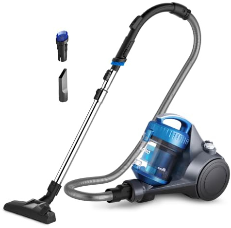Eureka WhirlWind Bagless Canister 2.5L Vacuum Cleaner, Lightweight Vac for Carpets and Hard Floors, NEN110A, Blue