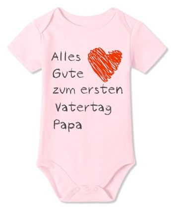 BesserBay Baby Mädchen Strampler Body Kurzarm Erster Vatertag Geschenk für Vater Rosa 0-3 Monate