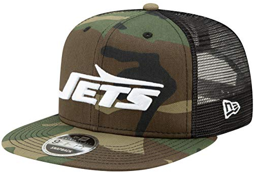 Throwback New York Jets Mesh 9Fifty Snapback Cap Wood camo