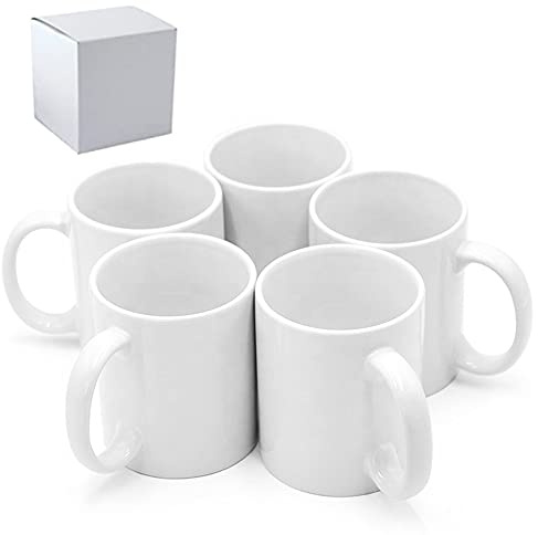 MYSUB Sublimation Mugs, 11oz Ceramic Blank Coffee Mugs, 36pc White