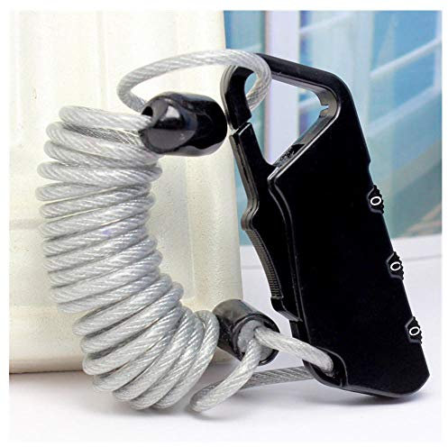 Wire Rope Code Lock, Luggage Anti-Theft Retractable Wire Code Lock, Backpack Lock, Luggage Lock, Padlock, Extension Cable-Black