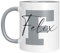 TassenTicker - Personalisierte Tasse - Namens-Tasse - mit Ihrem Anfangsbuchstaben und Namen - personalisiert - Geburtstag - Kaffeetasse - beidseitig bedruckt - Geschenkideen (Grau)