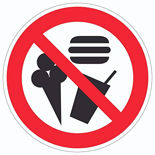 Essen und Trinken verboten Aufkleber Kreis Ø75mm