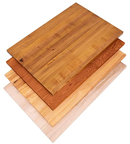 LAMO Manufaktur Holzplatte für Esstisch Küchentisch Küchenarbeitsplatte Tischplatte 140x60 cm, Roh, LHG-01-A-001-1406