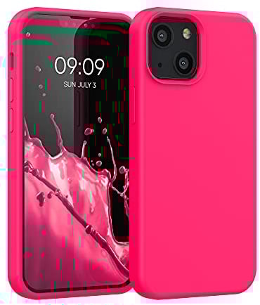 kwmobile Handyhülle für iPhone 13 mini Hülle, für iPhone 13 mini Case - Hülle Silikon - kabelloses Laden - Neon Pink