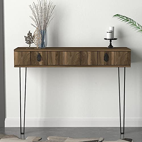 Tera Home Sideboard | 100% Melaminbeschichtung | Nussbaum | 1 Schublade