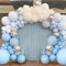 Blau Ballon Girlande Set, 114pcs Macaron Blau Weiß Latex Luftballons und 4D Silber Folien Ballons für Jungen Baby Shower Party Geburtstag Hochzeit Taufe Hintergrund Dekoration