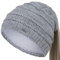Faera Damen Wintermütze Zopfmütze Zopfloch Loch Zopf Beanie Mütze Strickmütze 72, Farbe:Grau