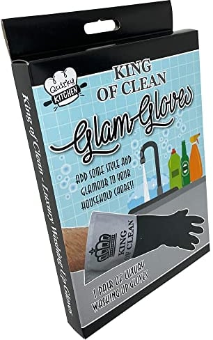 King of Clean Gloves - funny washing up gloves For Men Husband Dad House Husband novelty kitchen washing gift Fathers Day