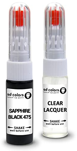 SD COLORS Kit de retouche de peinture noir saphir 475 compatible avec BMW - 20 ML - Code couleur 475 - Noir saphir (peinture + vernis)