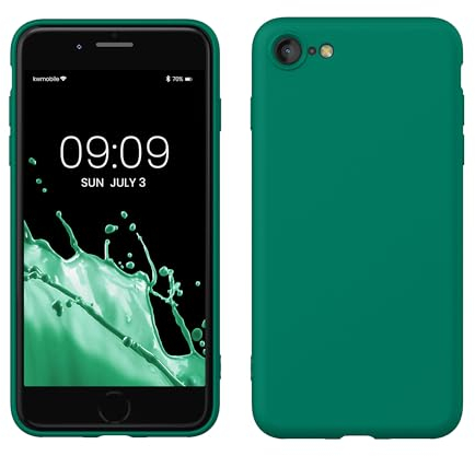 kwmobile Handyhülle für iPhone SE 2022 Hülle/iPhone SE 2020 / iPhone 8 / iPhone 7, für iPhone SE Hülle - Schutzhülle für kabelloses Laden - Case in Smaragdgrün