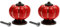 Mgoodoo Möbelknauf, Keramik, Kürbis-Design, 2 Stück, Rot